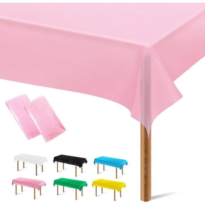 Nappes Jetables Blanches 6 Pcs - 274x137cm, Effet Tissu, Imperméables - Pour Banquet, Mariage, Barbecue