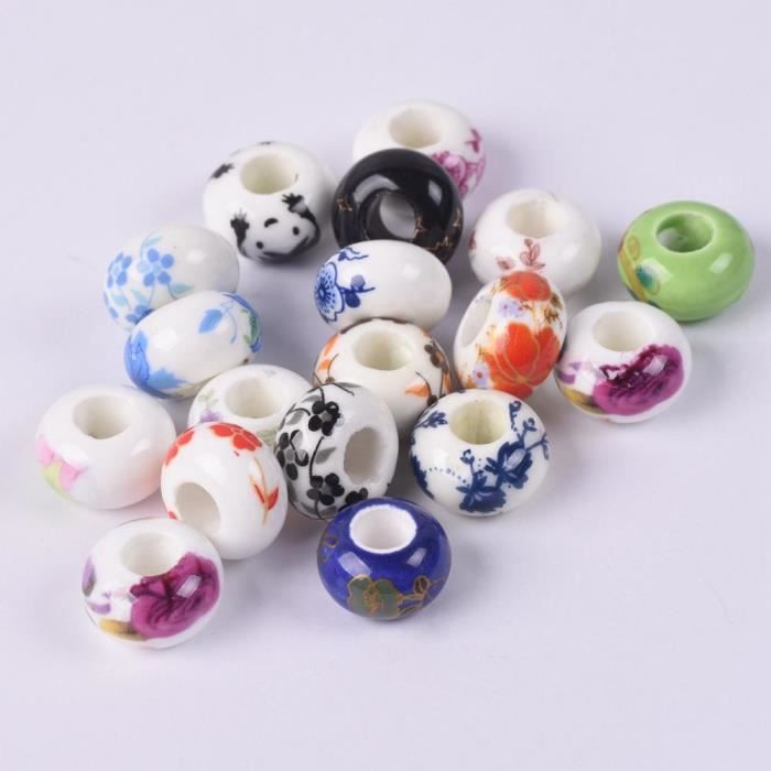 Lot De 10 Perles De Porcelaine Orange Corail - 6 à 9mm, Pour Création De Bijoux