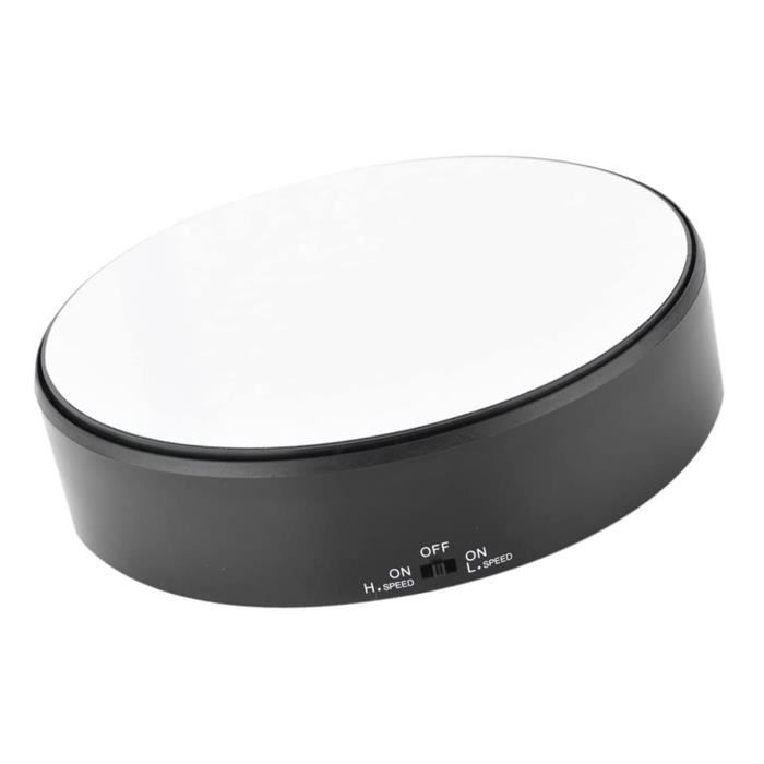 Présentoir Rotatif Miroir 360° – Tourne-Disque Électrique Réglable 3 Vitesses, Angle 45°/90°/180°/360°, Support Bijoux Montres Cosmétiques