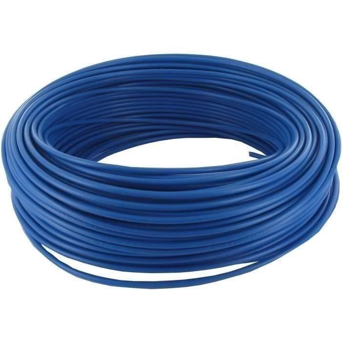 Fil électrique souple de couleur bleu