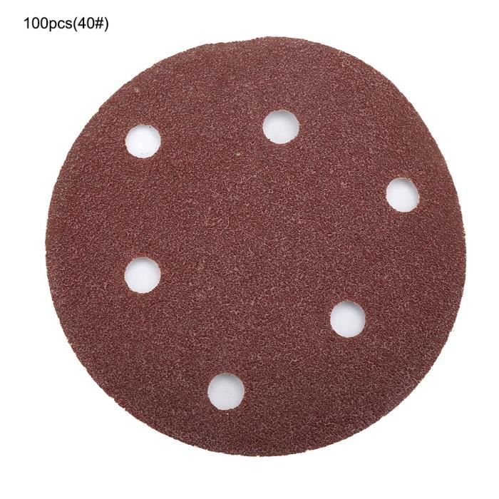 GARRYFIZH Disques de papier de verre floqués 125 mm, 100 pièces, 5 pouces, 8 trous, grain 10 GARRYFIZH Disques de papier de verre floqués 125 mm, 100 pièces, 5 pouces, 8 trous, grain 10