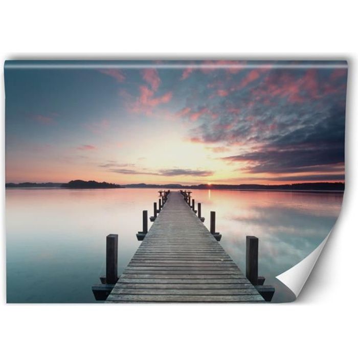 Grande Affiche Paysage Mural 0x134 Cm Poster Xxl Quai Decoration Murale Coucher De Soleil Mer Artistique Photographie Cdiscount Maison