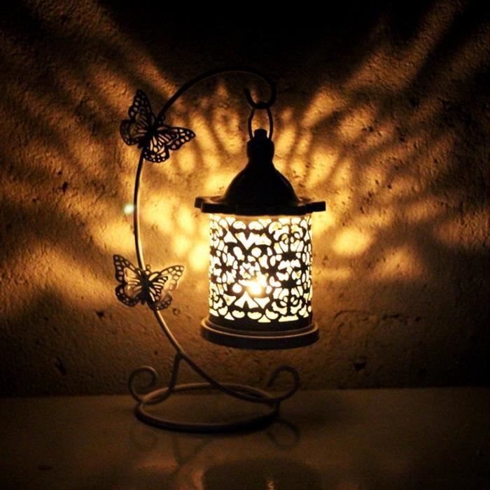 Bougeoir Rétro Cage Oiseau Suspendu - Lanterne Déco Fer Forgé Vintage - Noir Ou Blanc - Pour Maison, Fêtes