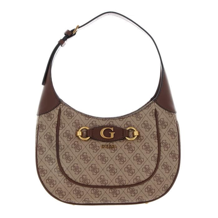 GUESS Izzy Hobo Latte Logo / Brown [217576] - sac à épaule sacoche brun ...