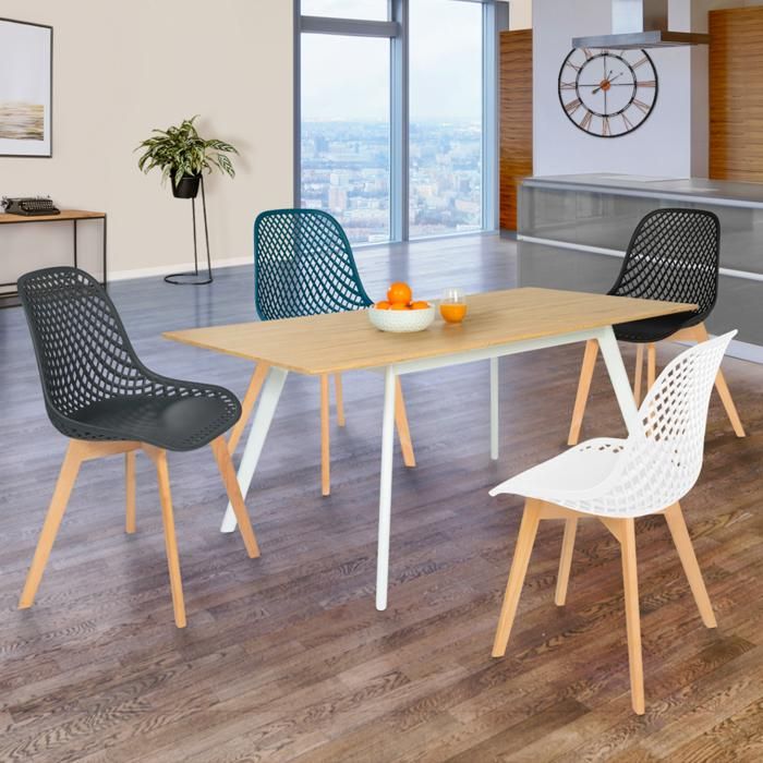 Lot de 4 chaises style scandinave Catherina Gris