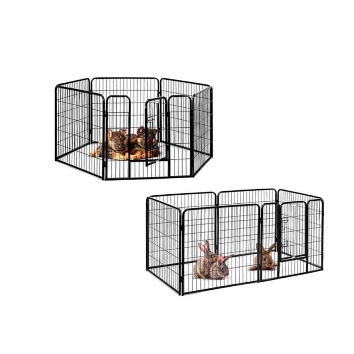 Meilleurs prix pour JEOBEST® Parc Enclos pour Petits Chiens Chiots Lapin 80 x 80 cm 6 Panneaux avec porte