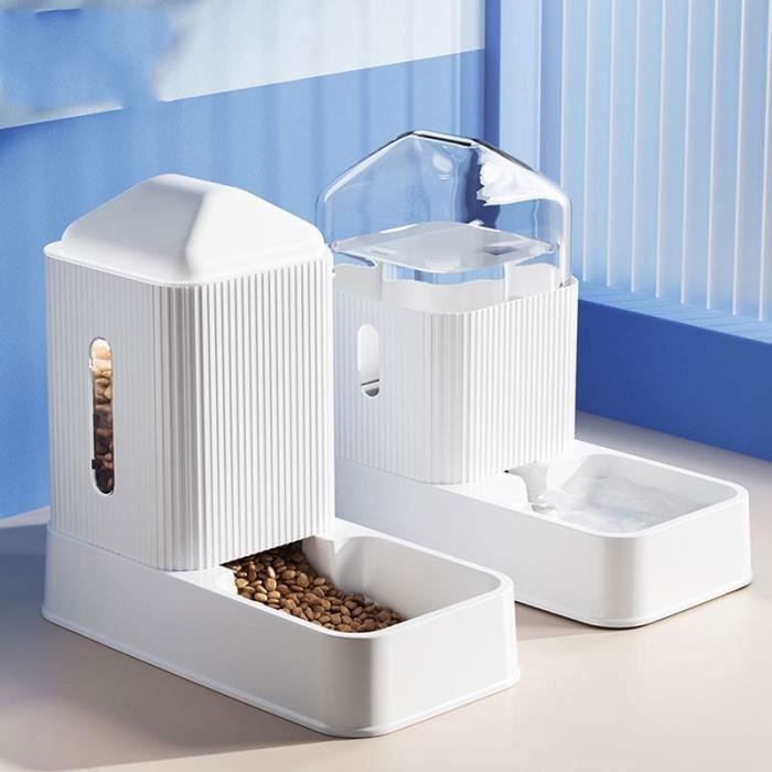 Fontaine à Eau pour Chat,Distributeur de Croquettes pour Chat 3.5L,Distributeur Croquettes et Eau,Écologique Anti-Bactérien