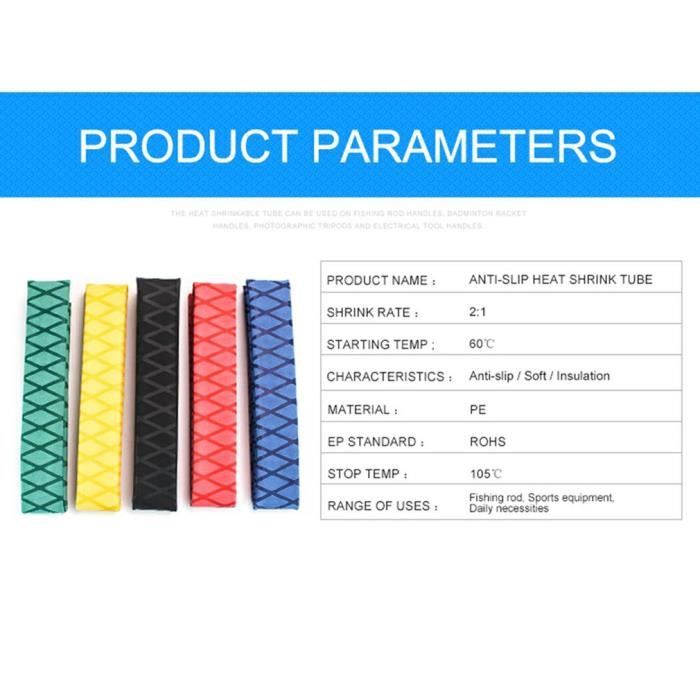 Gaine Thermorétractable 2:1 Rouge 56mm - 3.3 Pieds - Pour Poignée Canne à Pêche