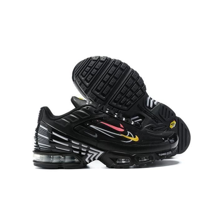 Baskets TN 3 Plus Homme Chaussures Entranement de Sport Noir Blanc