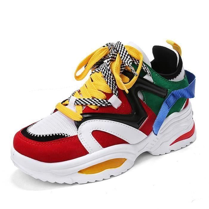 Baskets Homme Femme Mixte Adulte Chaussure De Sport Outdoor Pour Multisport Compense Respirant Chaussure Mode De Casual Tendance Rouge Cdiscount Sport