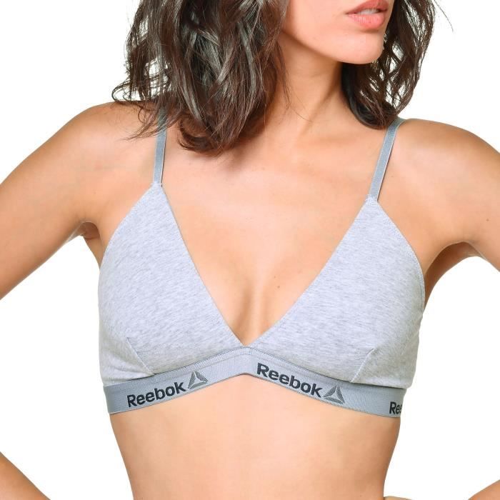 Brassiere de sport REEBOK Femme Gris Fitness Elastique et confortable Multicolor Cdiscount Sport