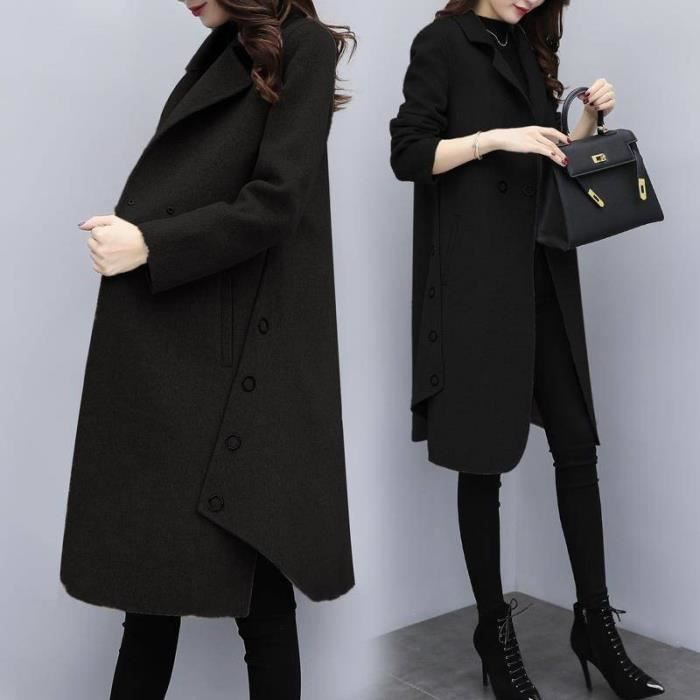 Manteau noir col new arrivals montant