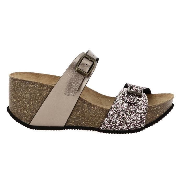 Mules Femme Marque 3550 Talon compense Bout ouvert Multicolore Multicolore Cdiscount Chaussures
