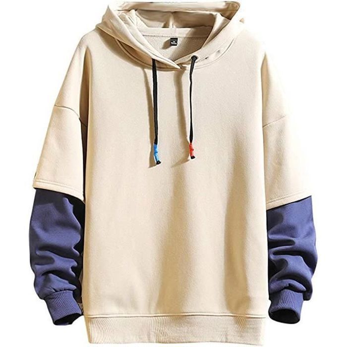 T Shirt A Capuche Homme Sweat à Capuche Homme Manches Courtes Coton Léger  Style Oversized Été, Loisirs Sweat Plaid Long