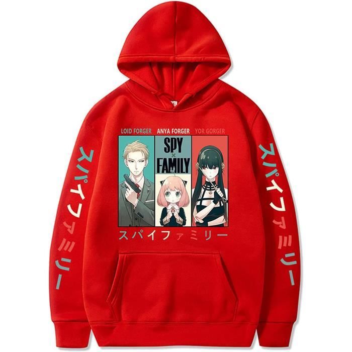 Spy X Family Anime Imprimé Sweat à Capuche Mignon Loose Enfants Anya SweatShirt Hip Hop Drôle
