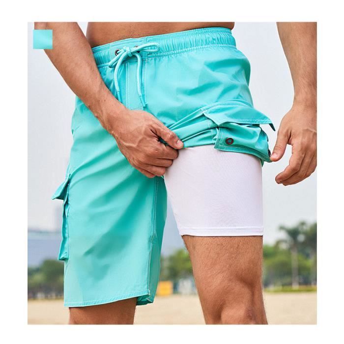Short de Plage Homme Sechage Rapide Bleu clair