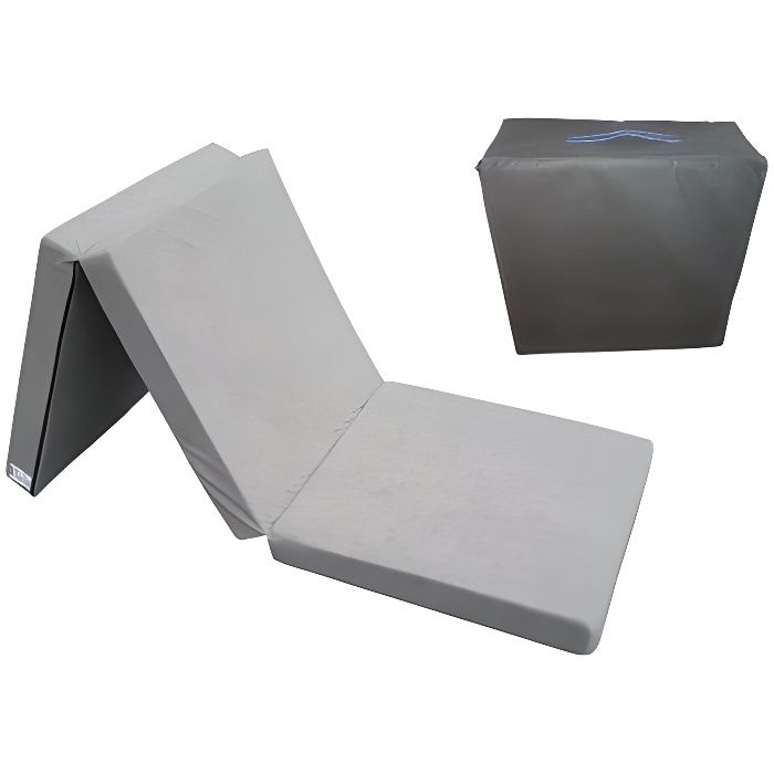 Matelas 180x80x10 cm dappoint pliant - Avec Sac de Protection - Natalia Spzoo - Gris - Housse amovible - 1 place - 120 kg Matelas 180x80x10 cm dappoint pliant - Avec Sac de Protection - Natalia Spzoo - Gris - Housse amovible - 1 place - 120 kg