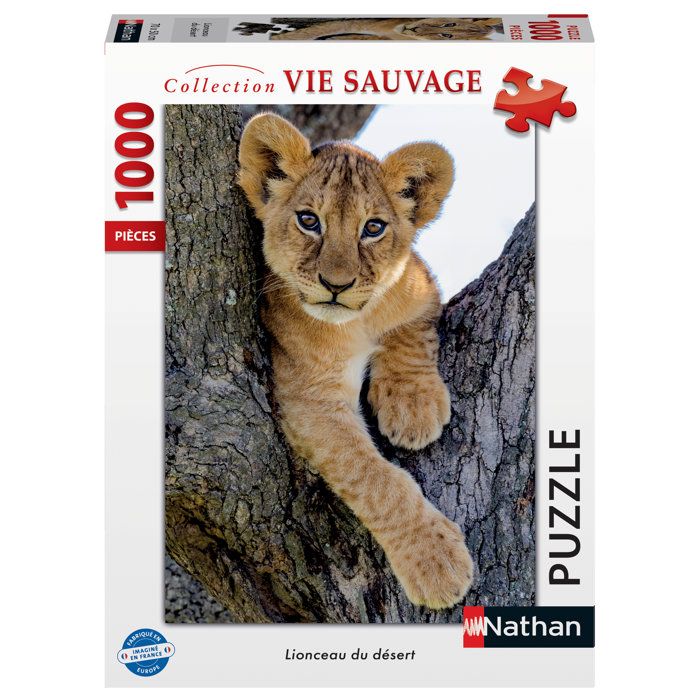 Puzzle 1000 pièces : Lionceau du désert Ravensburger Nathan - vue 2