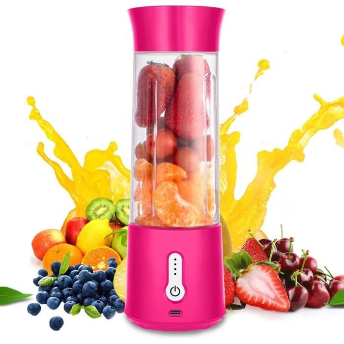 Mixeur Smoothies 300W DAMET - 2 Tasses 1,5L + Broyeur - Lames 4 Et 2 Feuilles - Multifonction