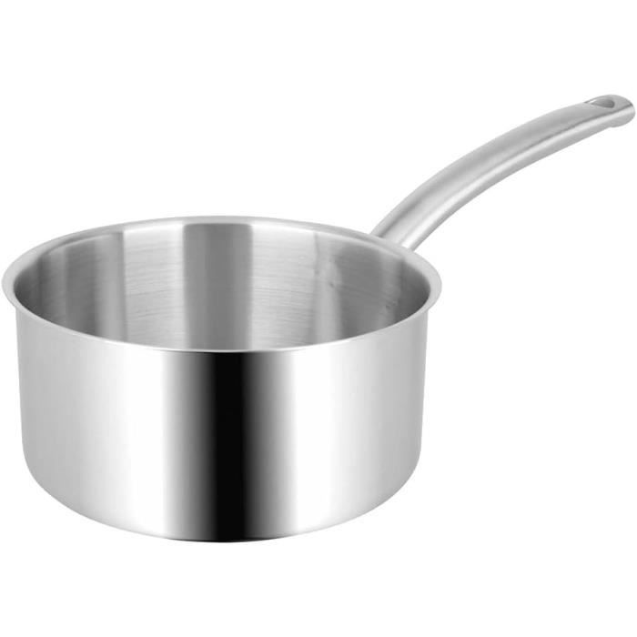 KARL HAUSMANN - Casserole Inox 16 Cm (1,5 L) Avec Bec Verseur - Compatible Induction, Tous Feux - Pour Sauces, Lait, Beurre