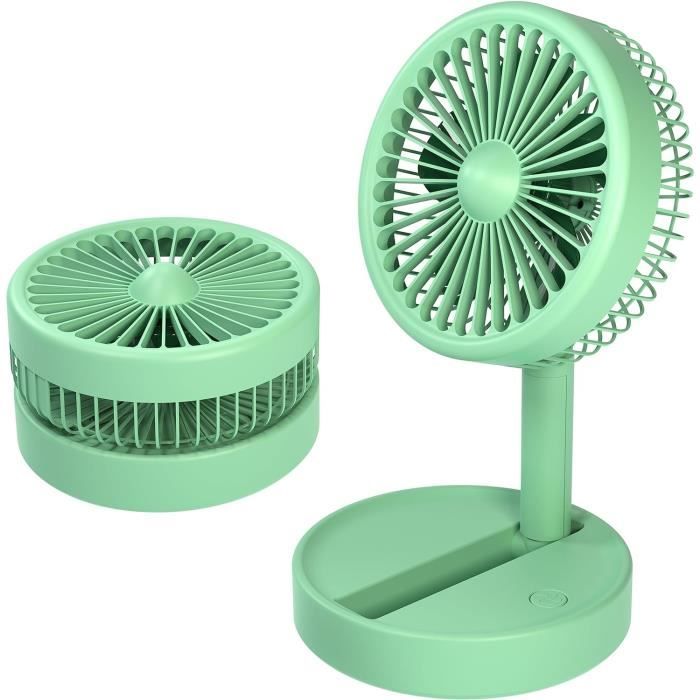 Wastou Ventilateur Portable USB Rechargeable - Mini Ventilateur Silencieux 4 Vitesses, Idéal Pour Bureau, Voyage Et Extérieur