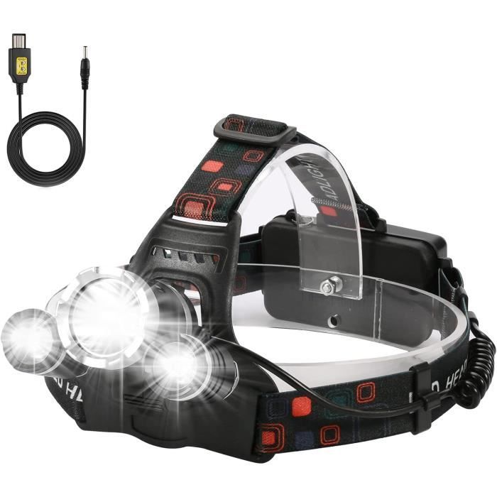 Lampe Frontale Rechargeable 18000 Lumens - 8 Modes, Rotative 90°, IPX5, Pour Running/Camping/Randonnée
