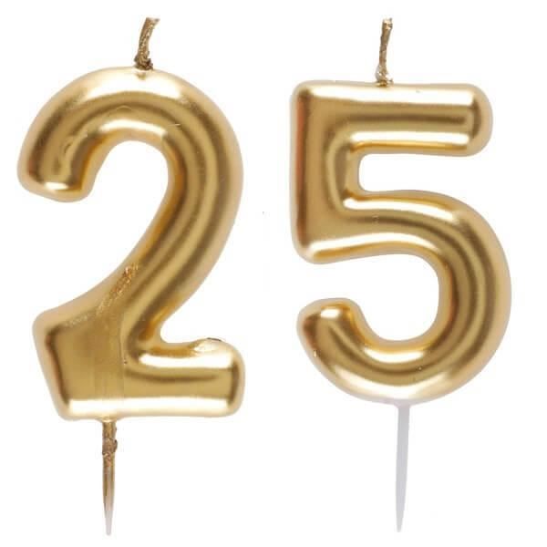 1 Pack bougie anniversaire 25 ans pour décoration gâteau anniversaire  REF/6933 - Cdiscount Maison
