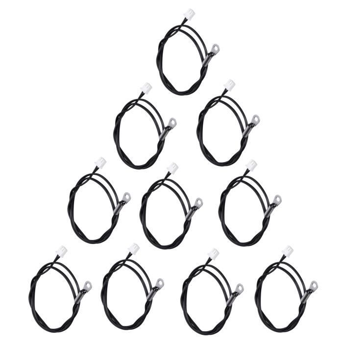 10 Sondes De Température NTC Filetées M8 - Capteur 100K Avec Tête Hexagonale, Câble 1m, Pour Régulation Industrielle Ou Domestique