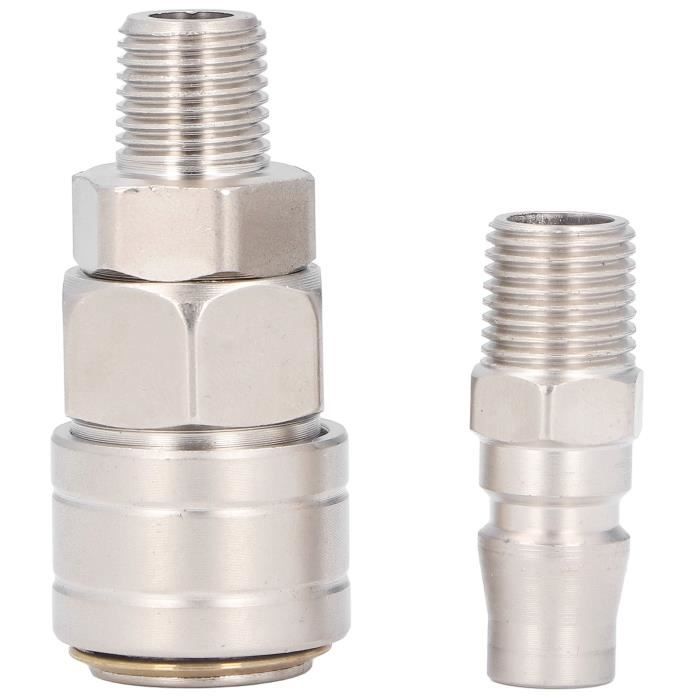 Raccord Rapide Pneumatique KXJSYL - Filetage BSP 1/4, 6mm - Blanc, Haute Qualité - Pour Circuits Air Comprimé
