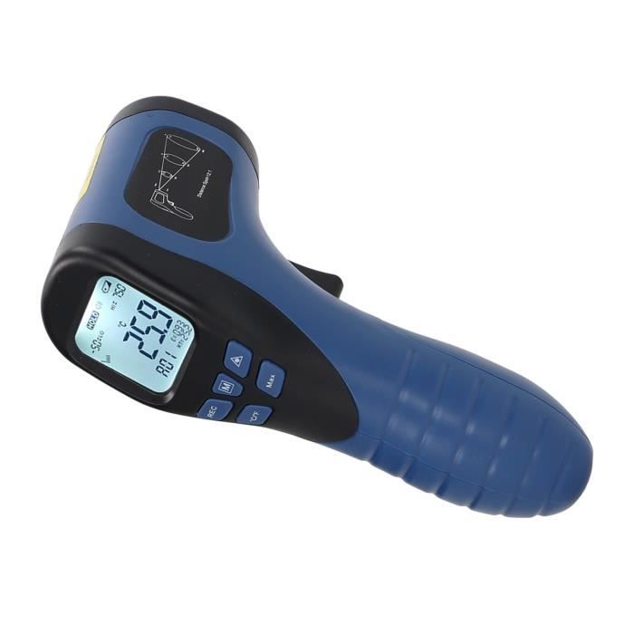 Thermomètre Infrarouge Numérique - Plage -50°C à 750°C - Écran LCD Rétroéclairé - Portable