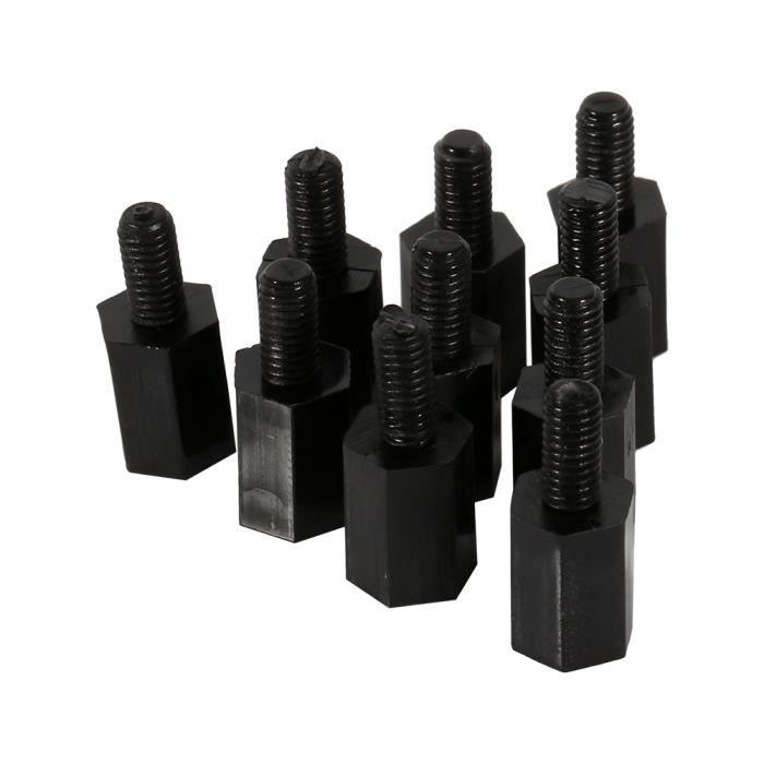 Achat Entretoise Hexagonale Mâle/Femelle Nylon PA6.6 Noir Achat Entretoise Hexagonale Mâle/Femelle Nylon PA6.6 Noir