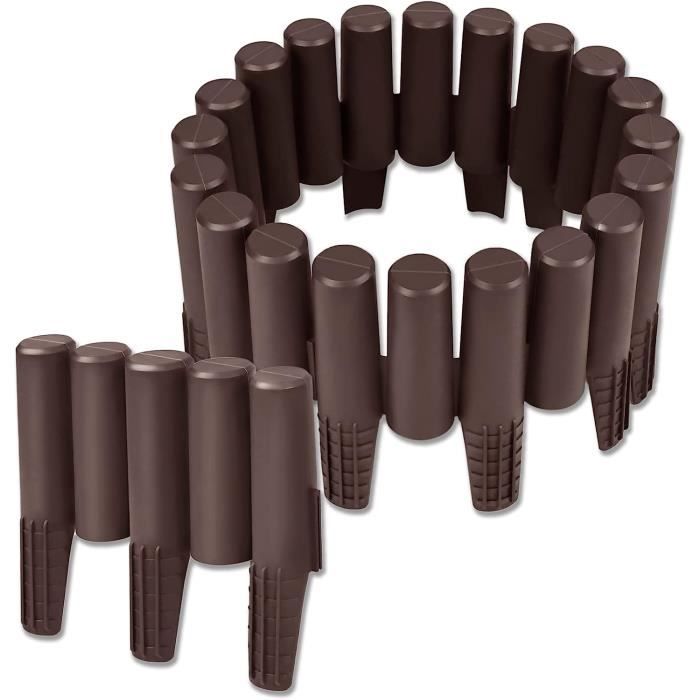 XMTECH Lot De 30 Bordures De Pelouse Aspect Bois 8,4 M - Bordure De