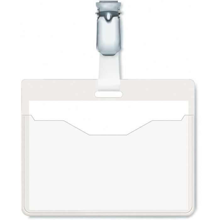 810619 Pochette Porte-Badge Universel Fixation Clip M?�tallique Pour Insertion Format 60 X 90 Mm 