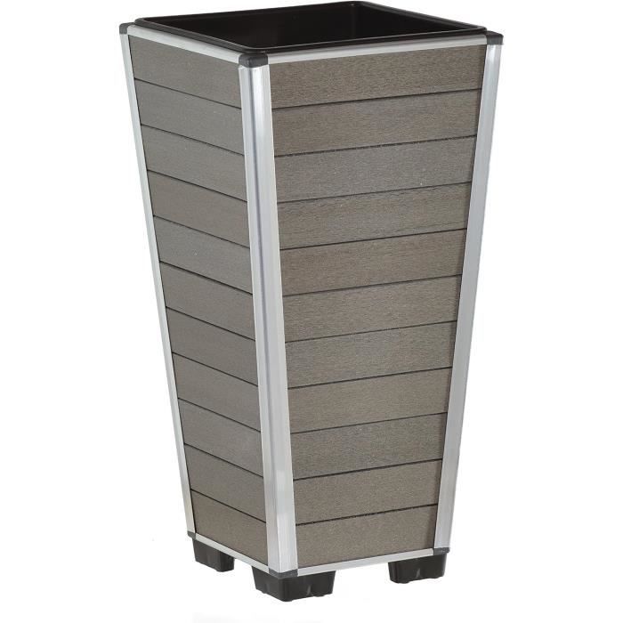 Jardinière Gris 77x25x66 Cm Bois Massif De Pin