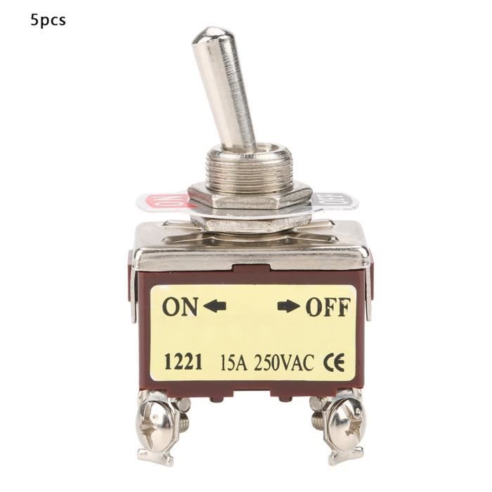 Interrupteur à Bascule 6 Broches 3 Positions Momentané Inverseur Polarité DC 12V 10A - Lot De 2
