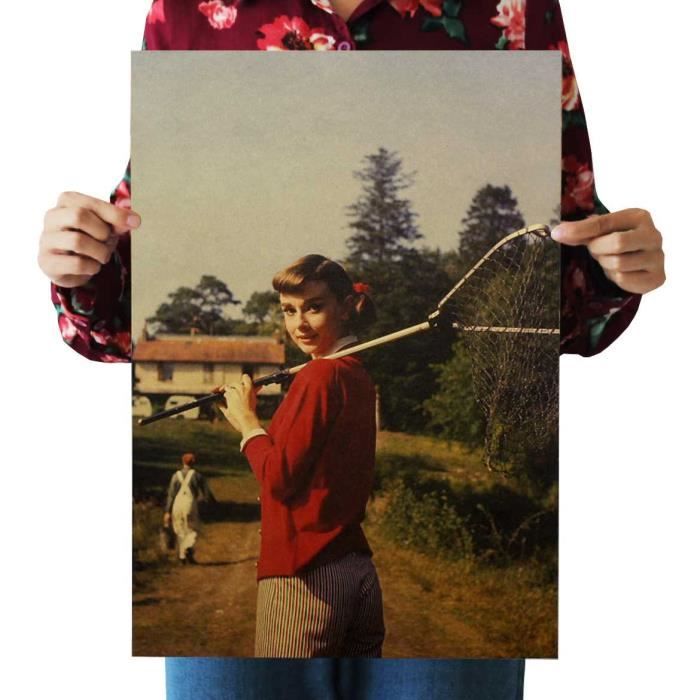 Audrey Hepburn 9 - Star - Retro Kraft Poster Paper 51.5x35cm - bar ...