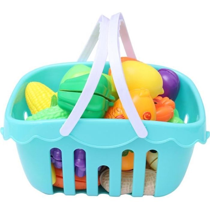 Beberolen Set  Jouets Bois Fruits Légumes à Couper - Dinette Enfant Montessori Éducatif Avec Couteaux Et Rangement - Cadeau Idéal