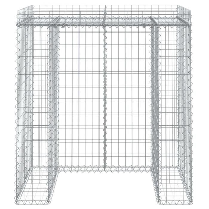 LesSaisons Mur de gabion pour poubelle 110x91x120 cm fer galvanisé ...