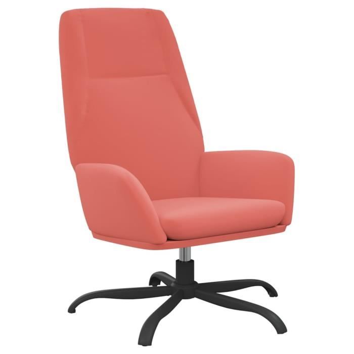 Fauteuil Relaxation Rose Lin/polyester Avec Coussin Amovible - Neuf, Assemblage Requis, 120kg Max