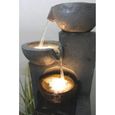 Fontaine de Jardin Cascade avec éclairage LED - ARNUSA - BK843 - Hauteur 109cm - Polyrésine Grise-1