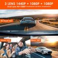 Vantrue N4 Triple Dashcam 1440P+Dual 1080P Avant et Arrière, 4K Frontale Caméra Embarquée Voiture à Condensateur, Vision Noctur A15-1