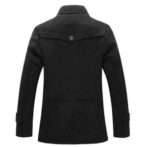 OJKYK Manteau Homme Laine Hiver Chaud Trench-Coat Double Poitrine Plus Velours Caban /Él/égant Blouson Parka Veste avec Col en Fourrure Amovible