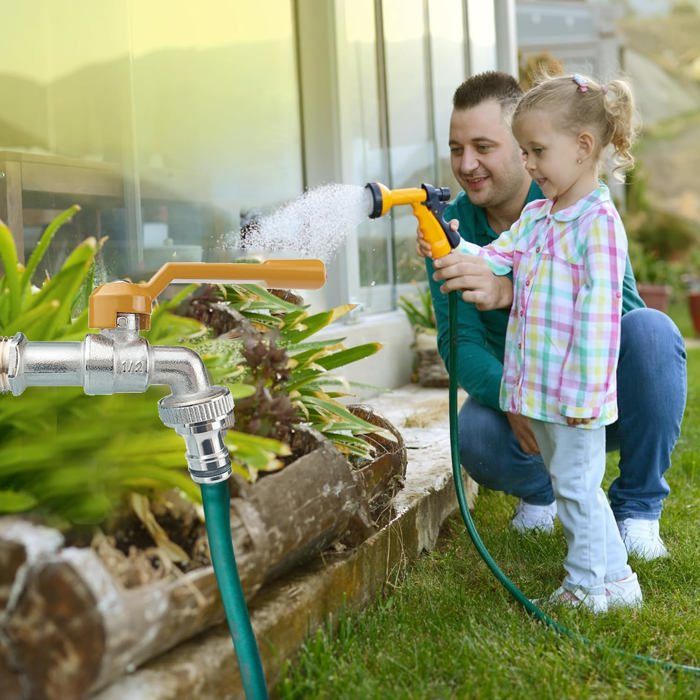 Robinet Laiton Avec Adaptateur Pour Réservoir IBC 3/4 - Connecteur Jardin Et Machine à Laver