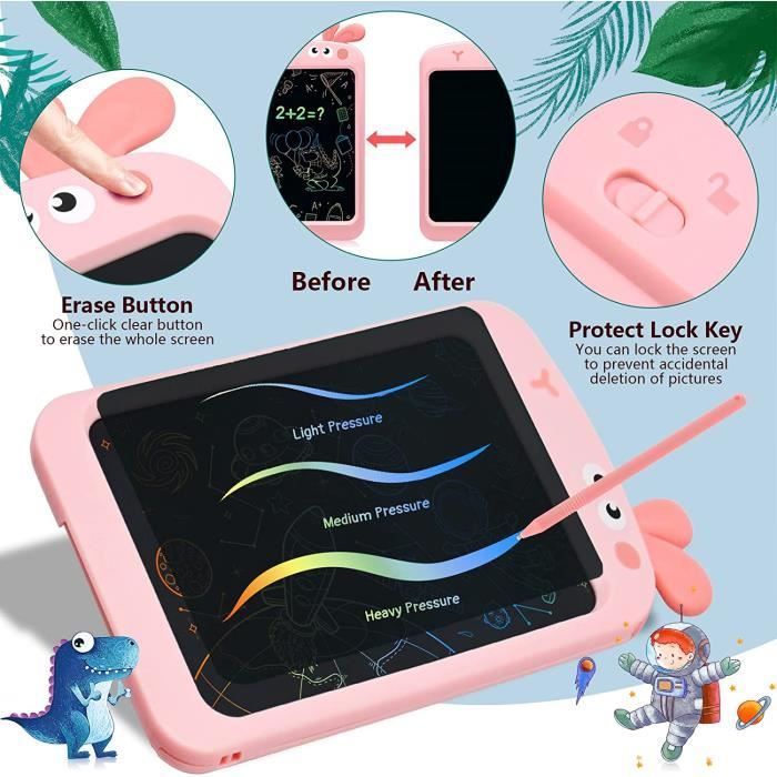 Tablette Dessin Enfant 8,5 Pouces - KENETUOS - Ardoise Magique LCD