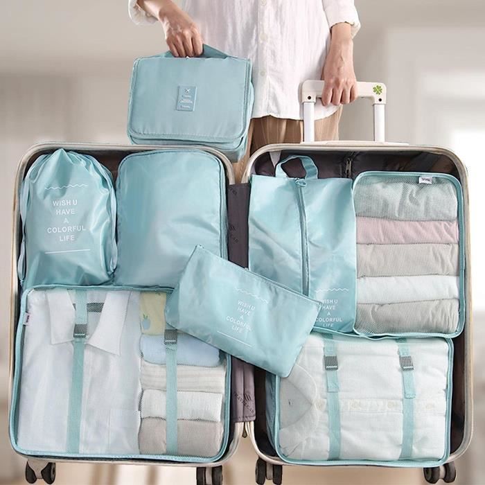 Ensemble organisateur bagages valise sacs de rangement emballage