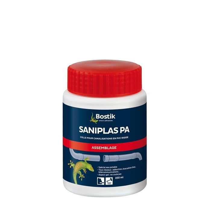 Colle PVC Rigide Saniplas – 250 Ml Bostik, Pour Canalisations Et Raccords
