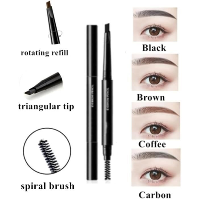Crayon à Sourcils Longue Durée - Noir Ou Marron - Facile à Utiliser - Neuf