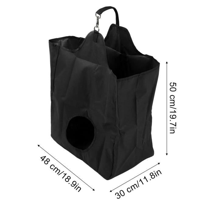 Sac à Foin à Alimentation Lente Miyabala Pour Chevaux – Noir – Neuf Sans Emballage