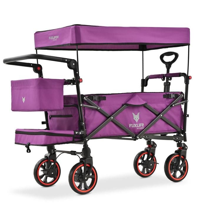 Fuxtec Chariot City Cruiser Noir, L'Original, Chariot de Jardin Pliable pour Enfants, Transport, Plage, Ville, Forêt, à Tirer ou à Pousser, Capacité Fuxtec Chariot City Cruiser Noir, L'Original, Chariot de Jardin Pliable pour Enfants, Transport, Plage, Ville, Forêt, à Tirer ou à Pousser, Capacité