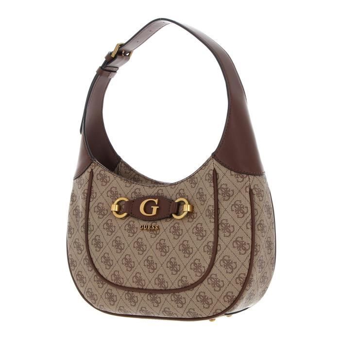 GUESS Izzy Hobo Latte Logo / Brown [217576] - sac à épaule sacoche brun ...